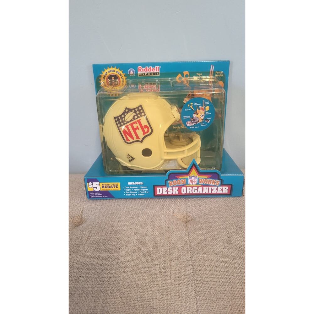 Vintage 1998 NFL Riddell Room Works Helmet Desk Organizer – New in Box – 8-in-1